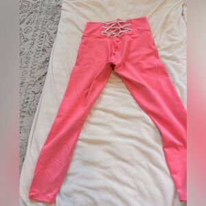 Coral hot pink fabletics leggings. High waisted